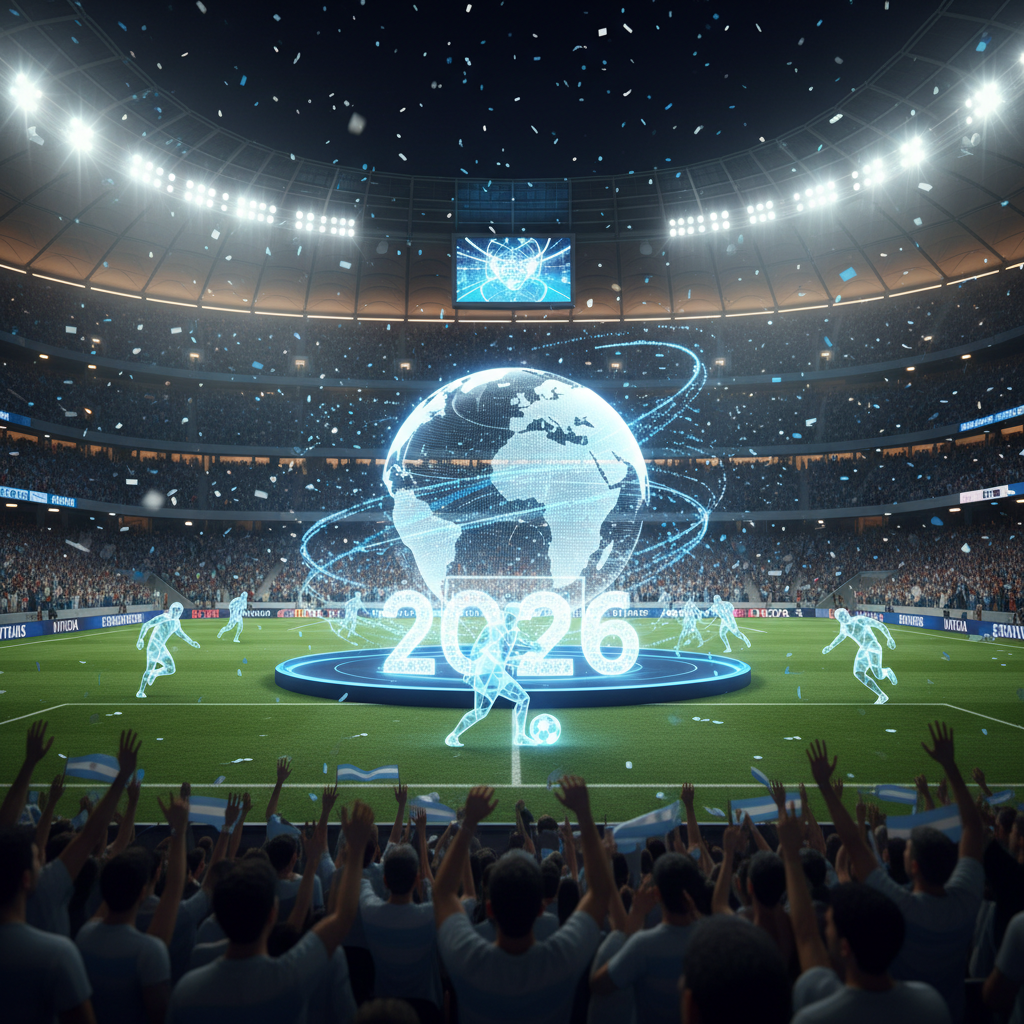 Vista del estadio con público durante un partido del mundial 2026 y prediccion mundial 2026 simulador